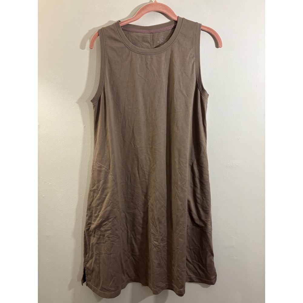 Woolx Clara Dress Brown Merino Wool L Travel Sleeveless